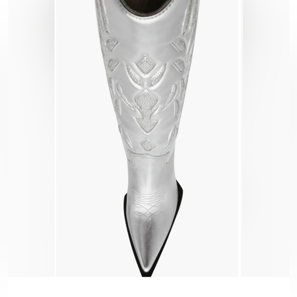 NWT โ๏ธ๐โ๏ธ Steve Madden Kinzee Rhinestone Stiletto Western Tall Dress Boots - Picture 5 of 9